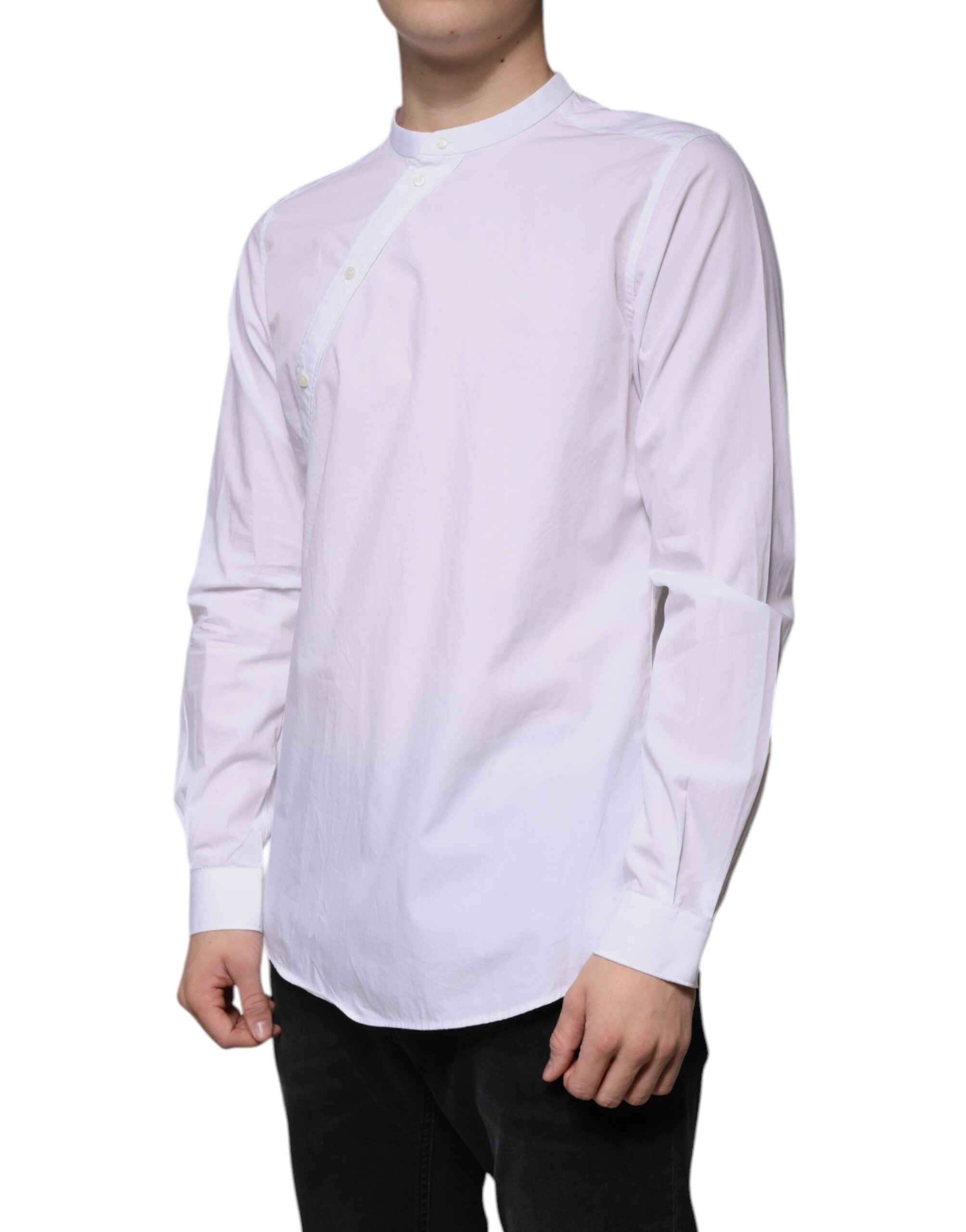 Dolce & Gabbana White Cotton Shirt MARTINI Slim Fit